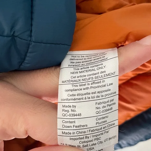 Cotopaxi Striped Down Feather Quilted Puffer Vest